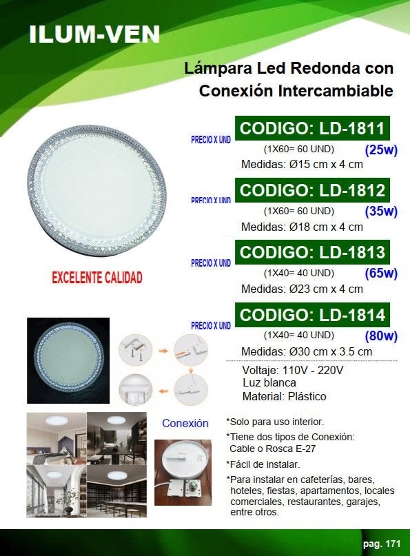 LAMP LED RED C/DOBLE CONEXIÓN - 6500K - 80W - 30X3,5CM PLAST
