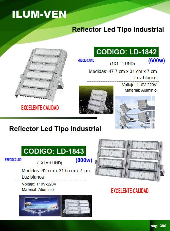 REFLEC INDUSTRIAL 600W LUZ BLANCA 110-220V - 47,7X31CM - ALU