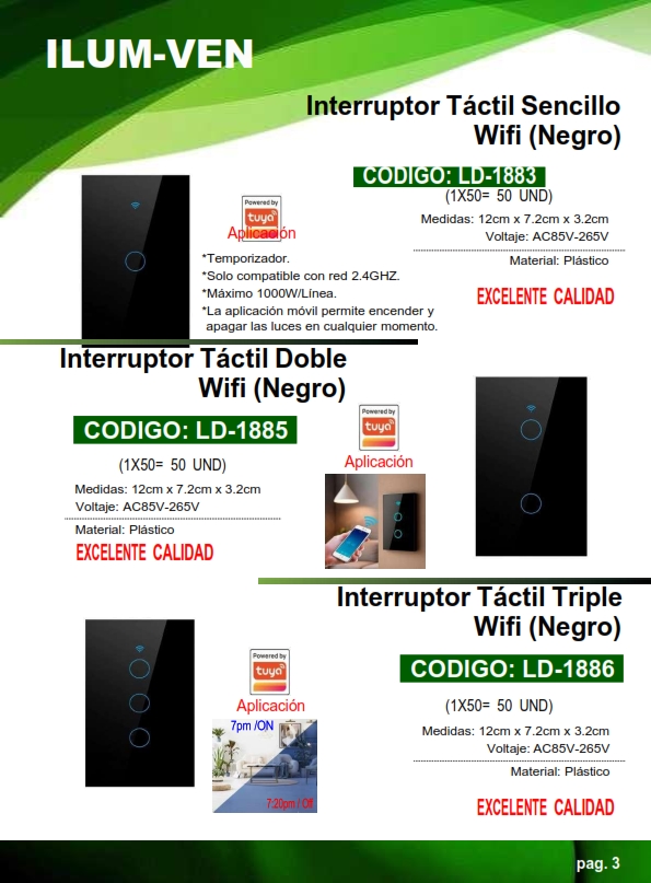 INTERRUP DOBLE NEGRO SMART - 1000W - 2,4GHZ - PLAST