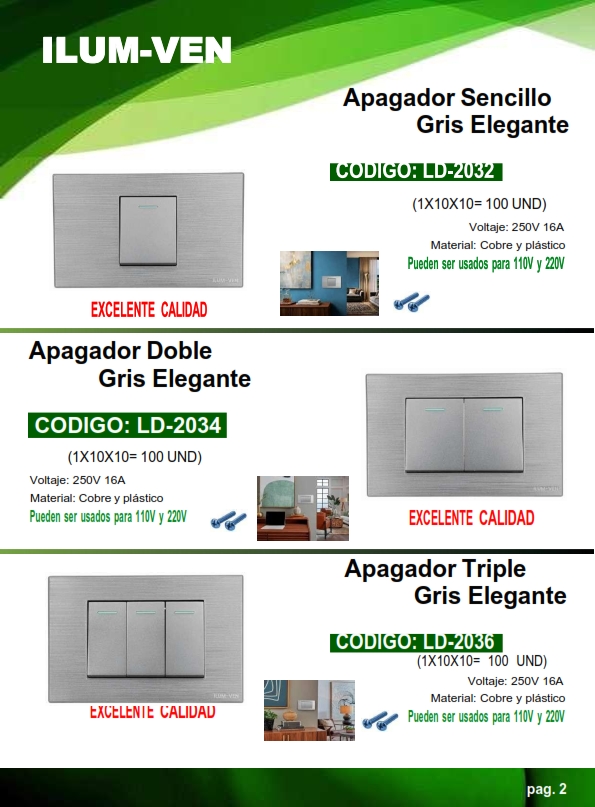 APAGADOR DOBLE - GRIS ELEGANTE