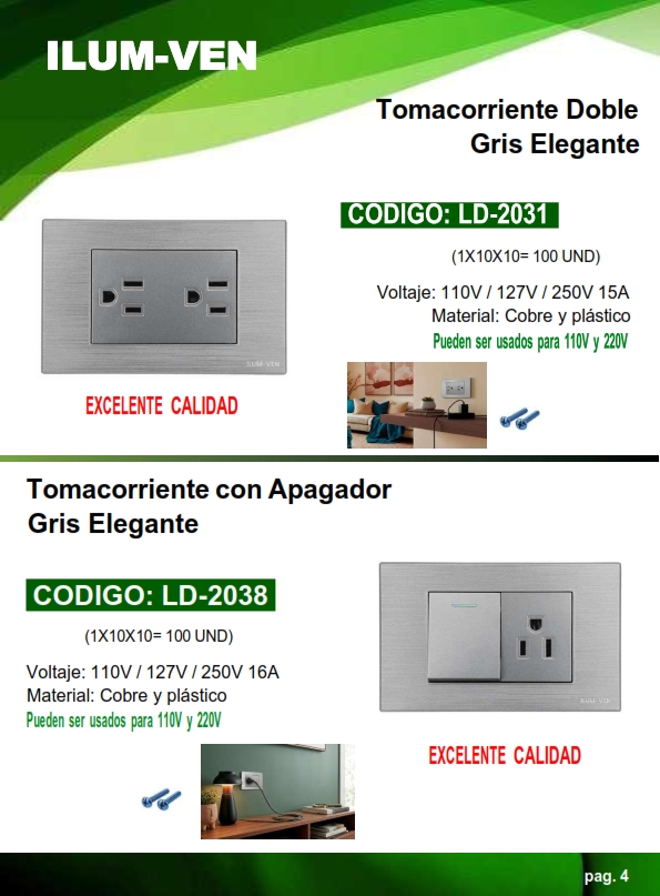TOMACORRIENTE C/APAGADOR - GRIS ELEGANTE