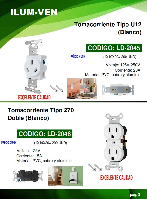 TOMACORR DOBLE T270 - BLANCO - 10A