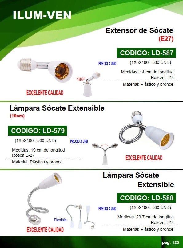 LAMP EXTENSIBLE E27 MACHO - 19CM PLAST