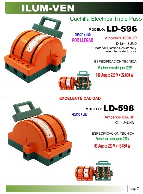 Cuchilla SEG 3 X 63AMP  DOBL PASO