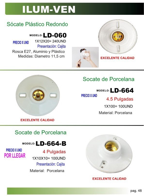 SOCATE RECEPT PORCELANA REDONDO 4.5 E27