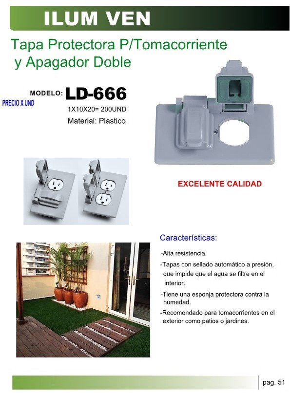 TAPA PROTECTORA P/TOMACORRIENTE  Y APAGADOR DOBLE