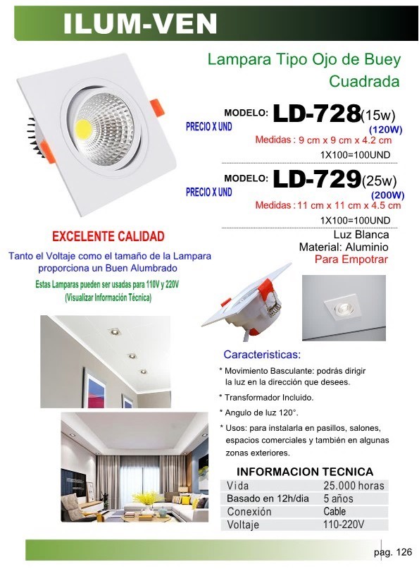 LAMP CUAD (15W) T/OJO BUEY 9X9X4CM