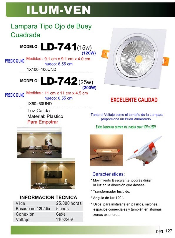LAMP OJO BUEY CUADR 25W L/CALIDA 4,5X11CM