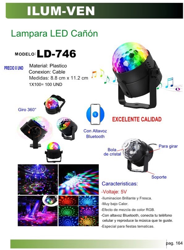 LAMPARA LED CANON 5V - 9X11CM