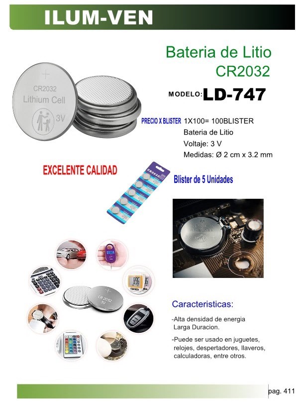 BATERIA LITIO CR2032 (BLISTER 5 UND)