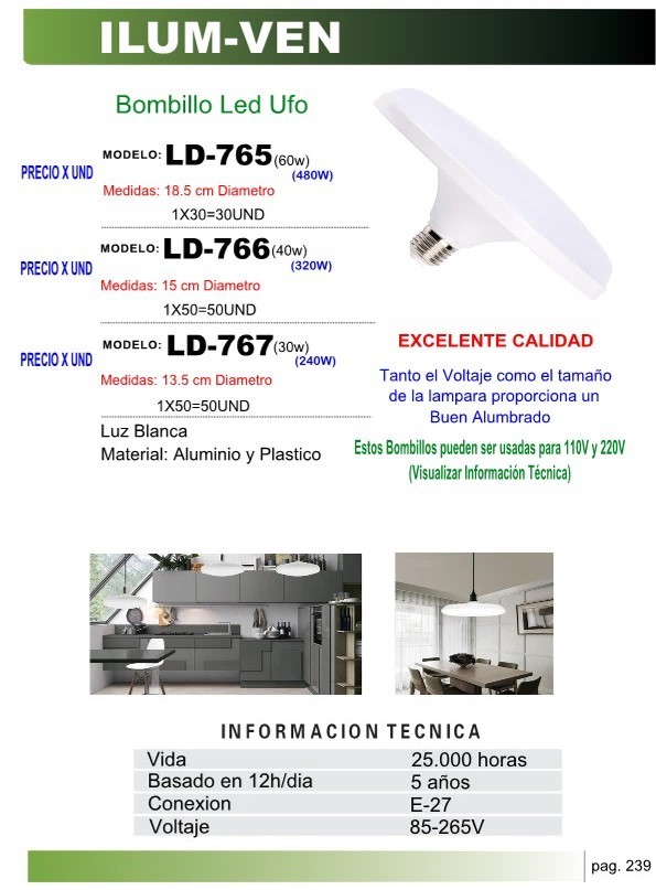 BOMB LED UFO(30W) 135CM E27 85-265V