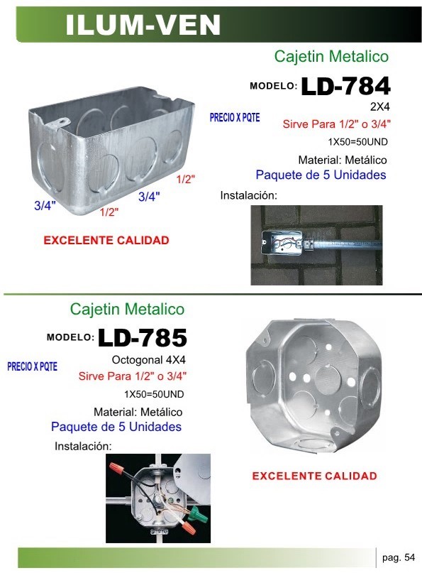 Cajetin 4X2 METAL (PAQ 5UND)