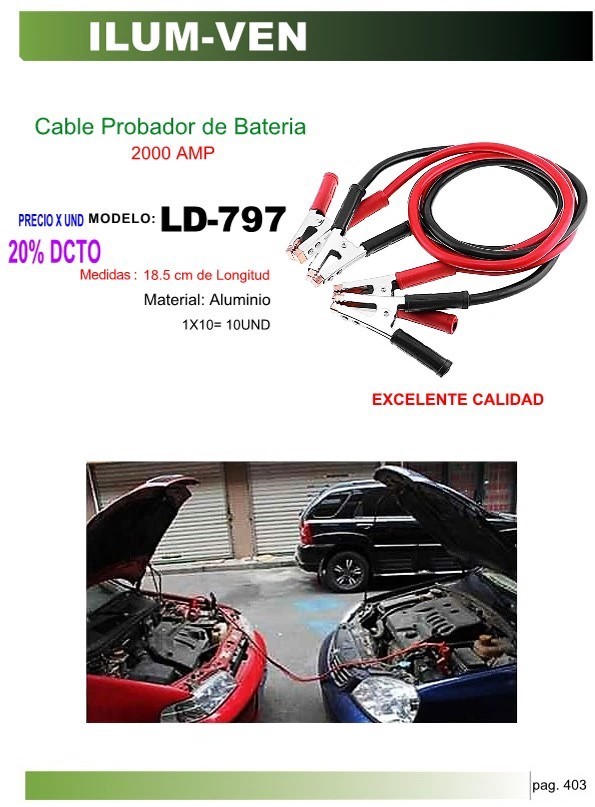 CABLE AUX 2000AMP X 4MTS BATERIA