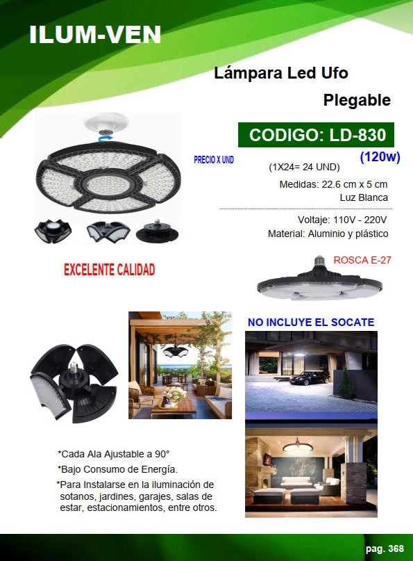 LAMPARA LED UFO PLEGABLE