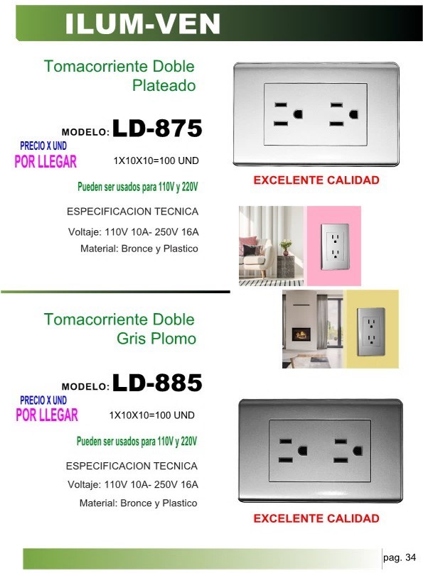 TOMA DOBLE C/TIERRA 15A PLATEADO