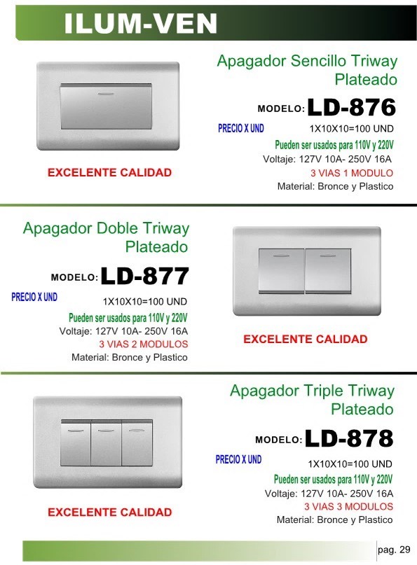 APAGADOR SENCILLO THREEWAY PLATEADO