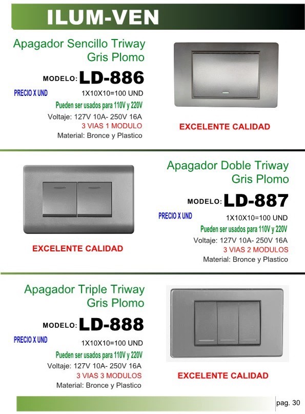 APAGADOR DOBLE 15A TREEWAY GRIS PLOMO