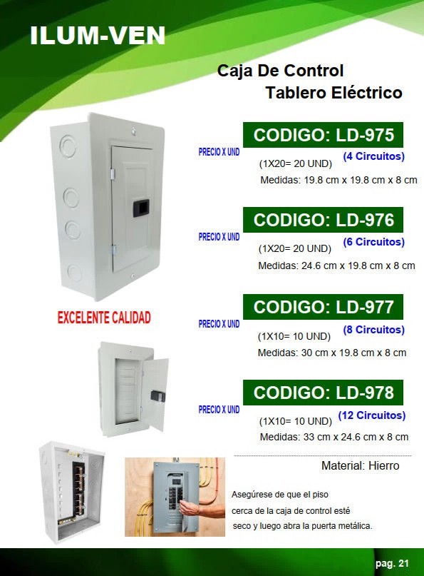 TABLERO ELECT METAL C/PUERTA - 12 CIRCUITOS - 33X24,6X8CM