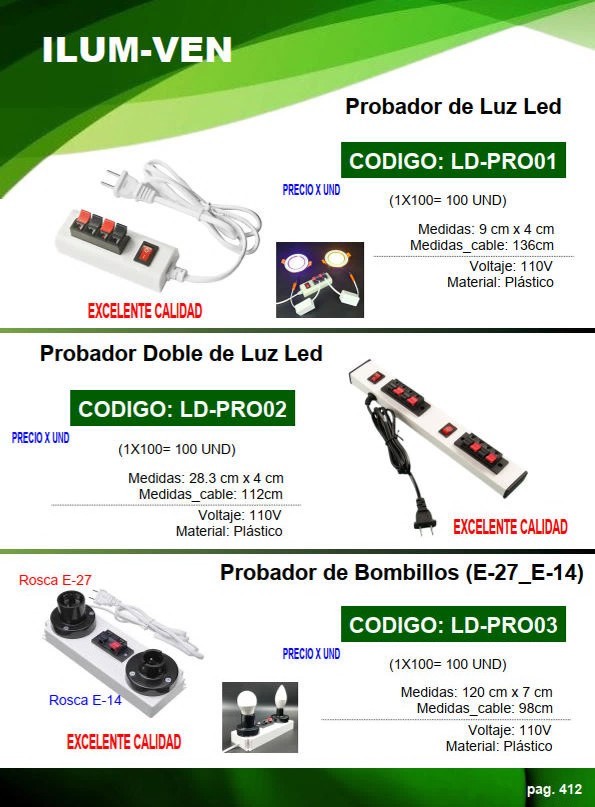 PROBADOR LUZ LED DOBLE - CABLE CABLE