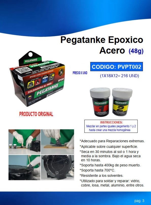 PEGATANKE EPOXICO ACERO 43GR - ORIGINAL - METAL-VIDRIO-COBRE